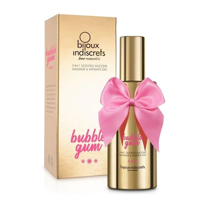 Гель с ароматом жвачки Bubblegum 2-in-1 Scented Silicone Massage And Intimate Gel - 100 мл
