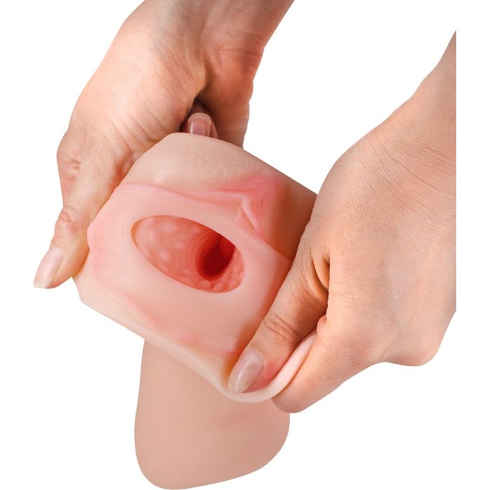 Нежный двусторонний реалистичный мастурбатор - ротик с зубками и вагина. Фотография 8.