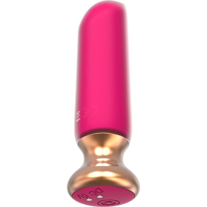 Розовый перезаряжаемый мини-вибратор - 12 см. Фотография 17.