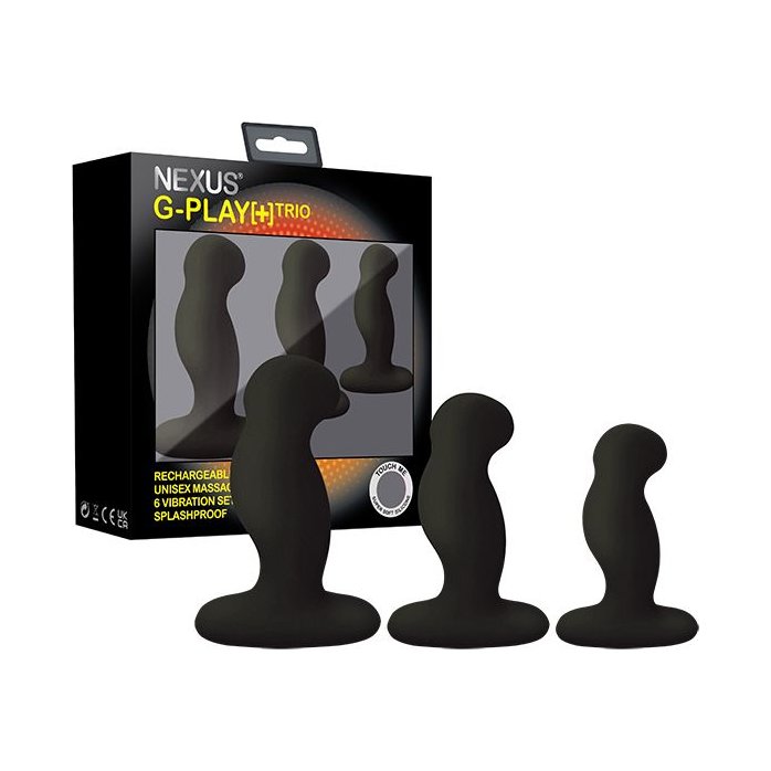 Набор из 3 черных вибровтулок Nexus G-Play Trio. Фотография 7.