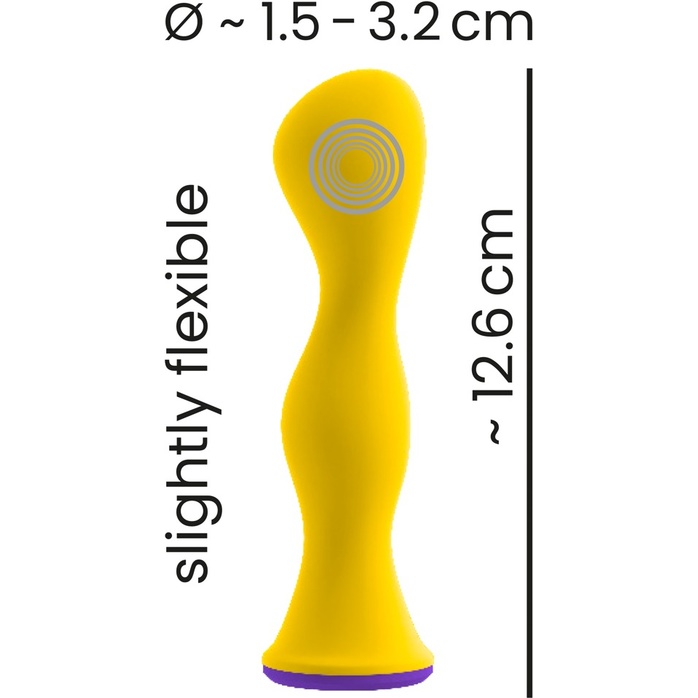 Желтый фигурный анальный вибратор - 12,6 см - You2Toys. Фотография 7.