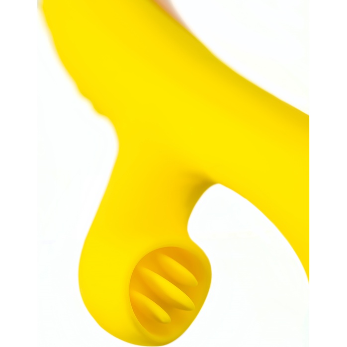 Желтый двусторонний вибратор Mia - 22 см. Фотография 21.