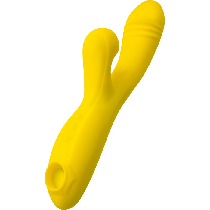 Желтый двусторонний вибратор Mia - 22 см