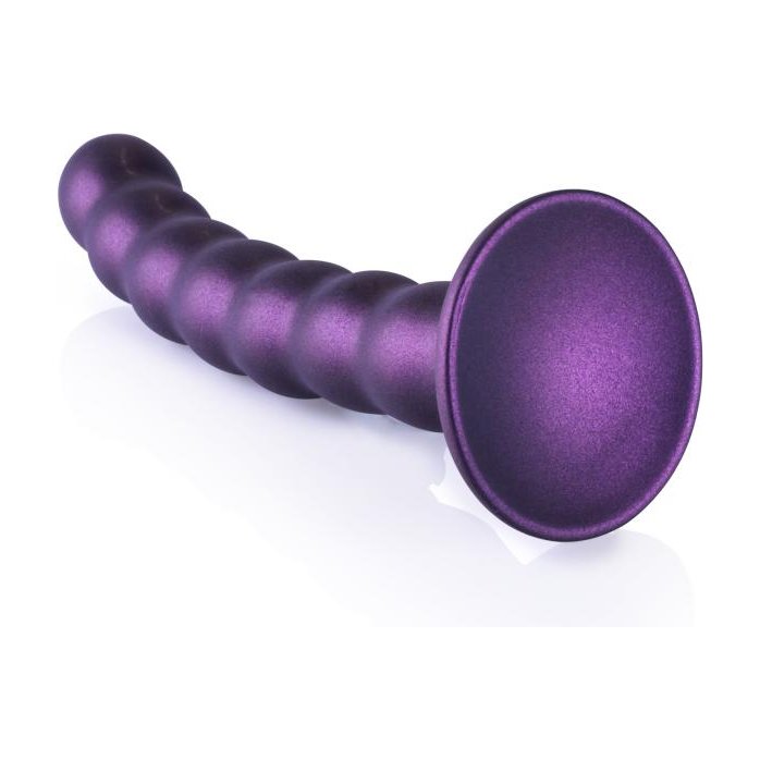 Фиолетовый фаллоимитатор Beaded G-Spot - 17 см - Ouch!. Фотография 5.
