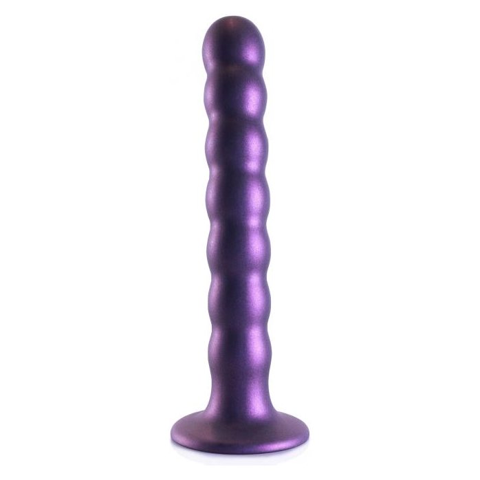 Фиолетовый фаллоимитатор Beaded G-Spot - 17 см - Ouch!. Фотография 7.