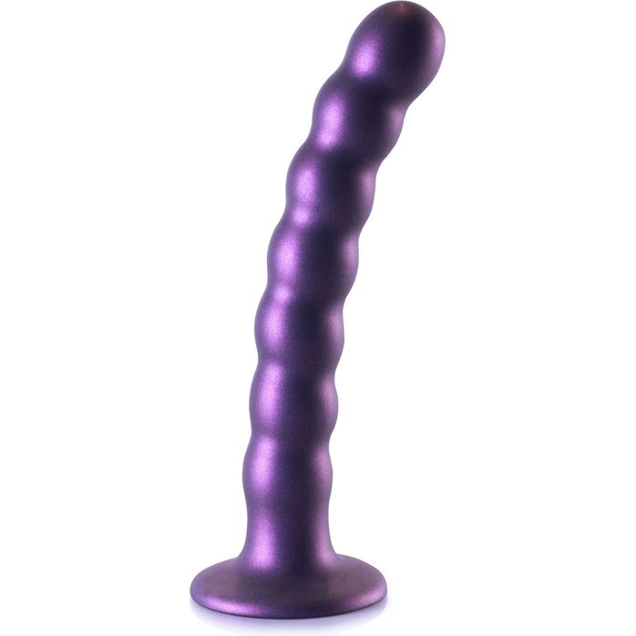 Фиолетовый фаллоимитатор Beaded G-Spot - 17 см - Ouch!