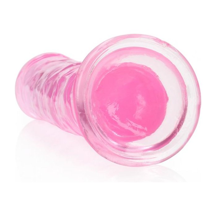 Розовый фаллоимитатор Crystal Clear на присоске - 22 см - RealRock. Фотография 4.