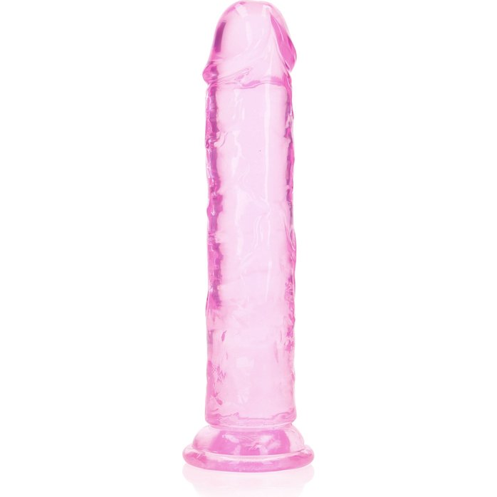Розовый фаллоимитатор Crystal Clear на присоске - 22 см - RealRock