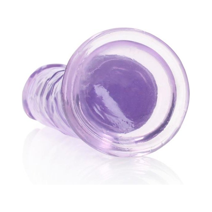 Фиолетовый фаллоимитатор Crystal Clear на присоске - 22 см - RealRock. Фотография 5.