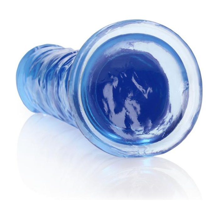 Синий фаллоимитатор Crystal Clear на присоске - 25 см - RealRock. Фотография 5.