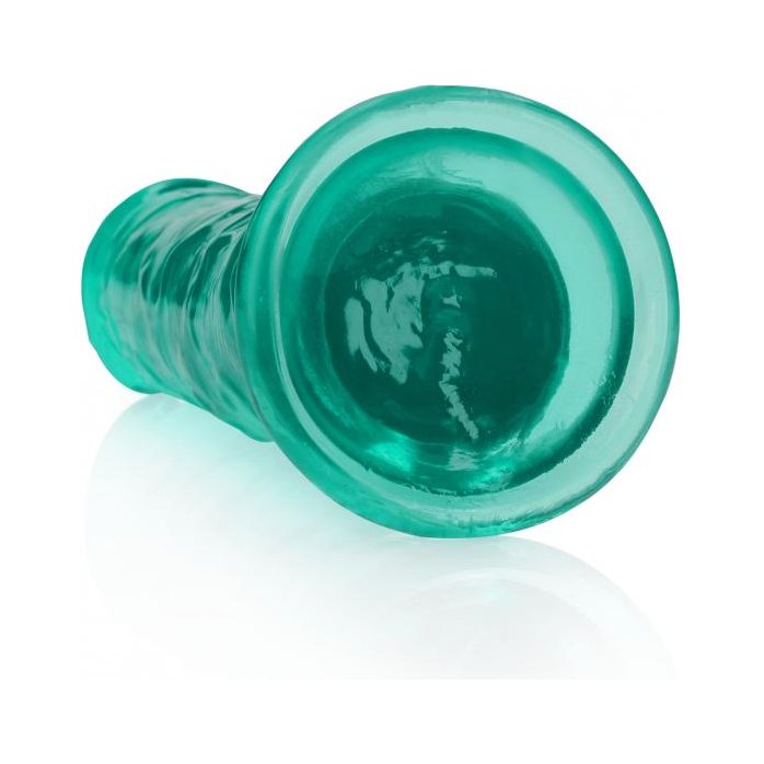 Зеленый фаллоимитатор Crystal Clear на присоске - 25 см - RealRock. Фотография 7.