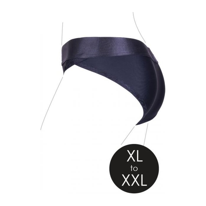 Черные трусики для страпона с вибропулей - размер XL-XXL - Ouch!. Фотография 13.