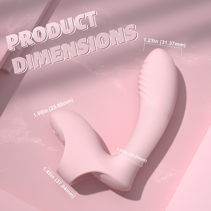 Нежно-розовый вибромассажер с петелькой на палец. Фотография 7.