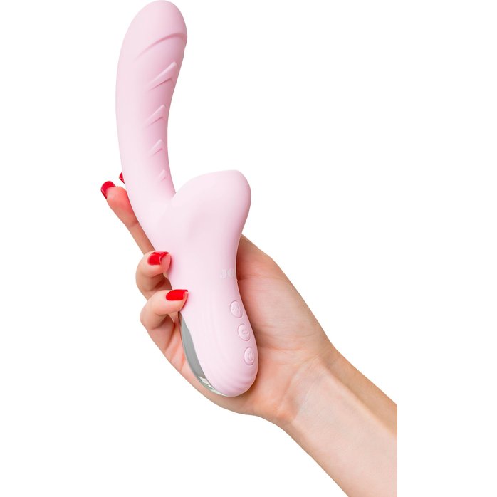 Розовый вибратор-кролик с ласкающим язычком Orali - 22 см. Фотография 13.
