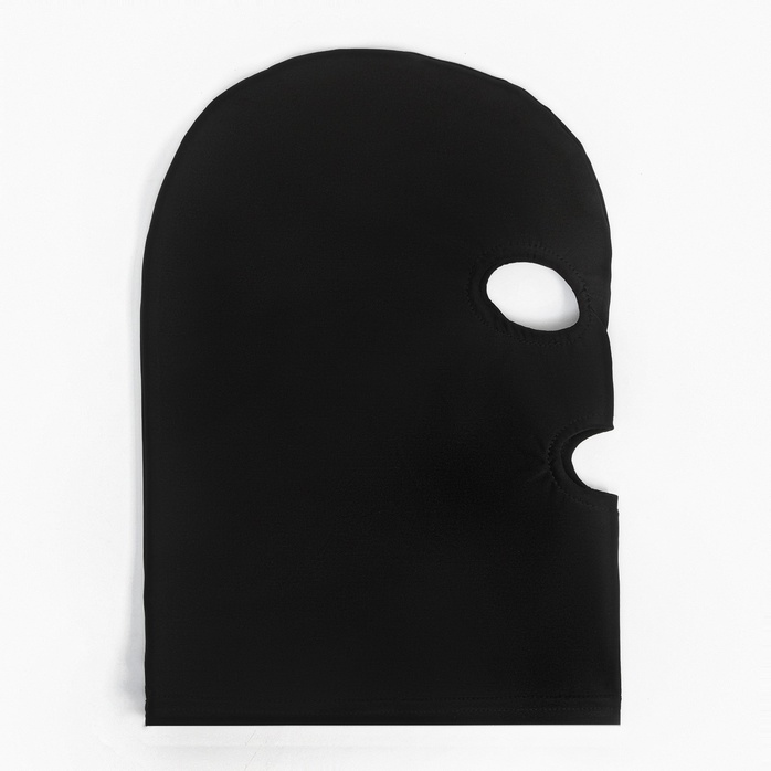 Черная эластичная маска БДСМ с прорезями для глаз и рта - Оки-Чпоки. Фотография 2.