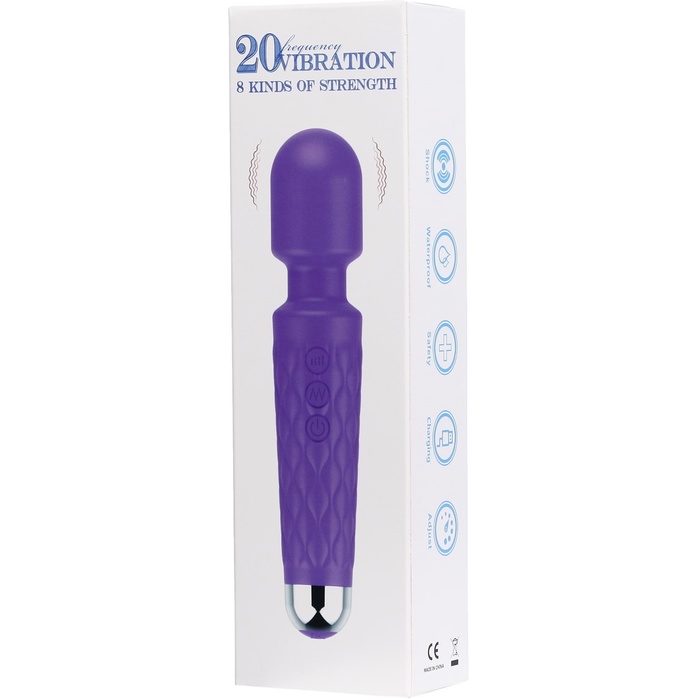Фиолетовый wand-вибратор с подвижной головкой - 20,4 см - Оки-Чпоки. Фотография 7.