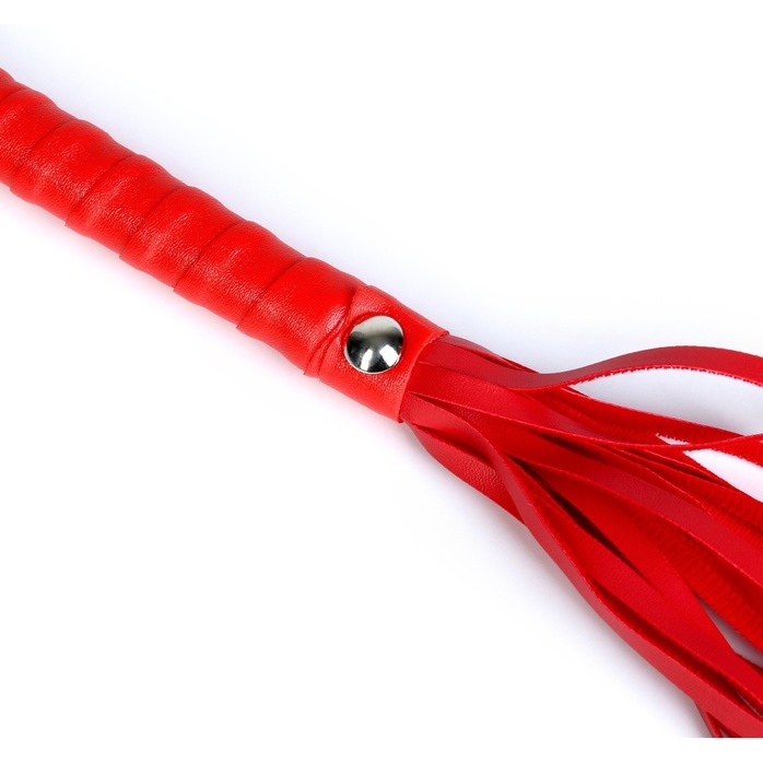 Красная многохвостая плеть с петлей на рукояти - 55 см - Оки-Чпоки. Фотография 3.