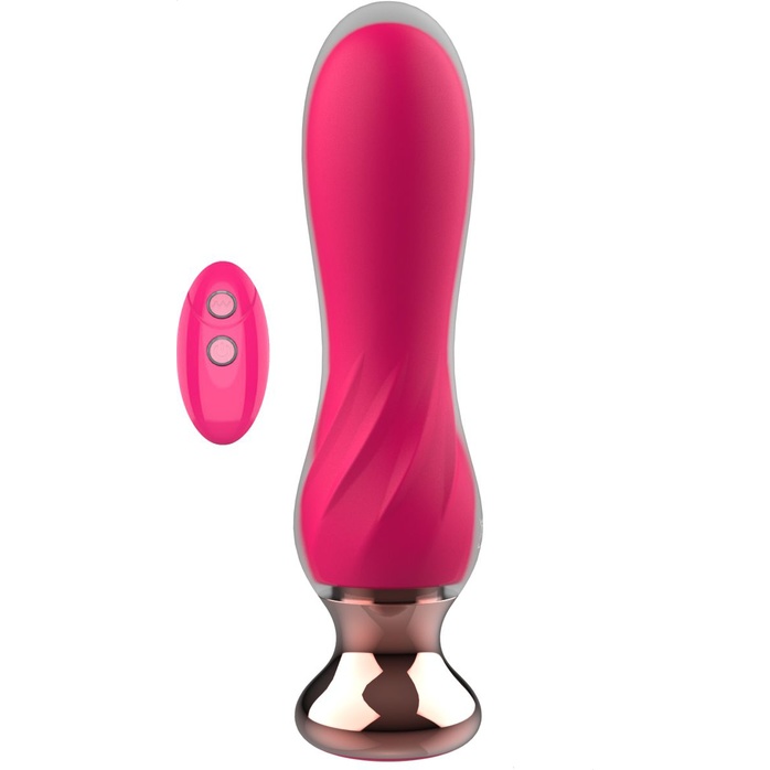 Розовый мини-вибратор Mini Vibrator с пультом ДУ - 12,5 см