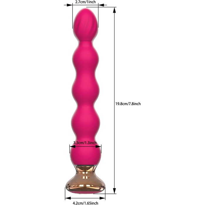 Розовый вибратор-ёлочка Mini Vibrator с пультом ДУ - 19 см. Фотография 3.
