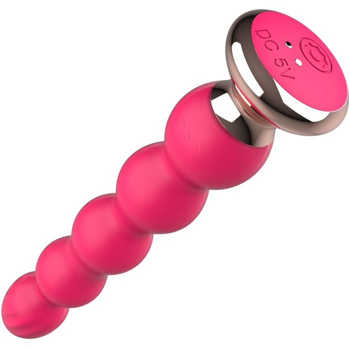 Розовый вибратор-ёлочка Mini Vibrator с пультом ДУ - 19 см. Фотография 5.