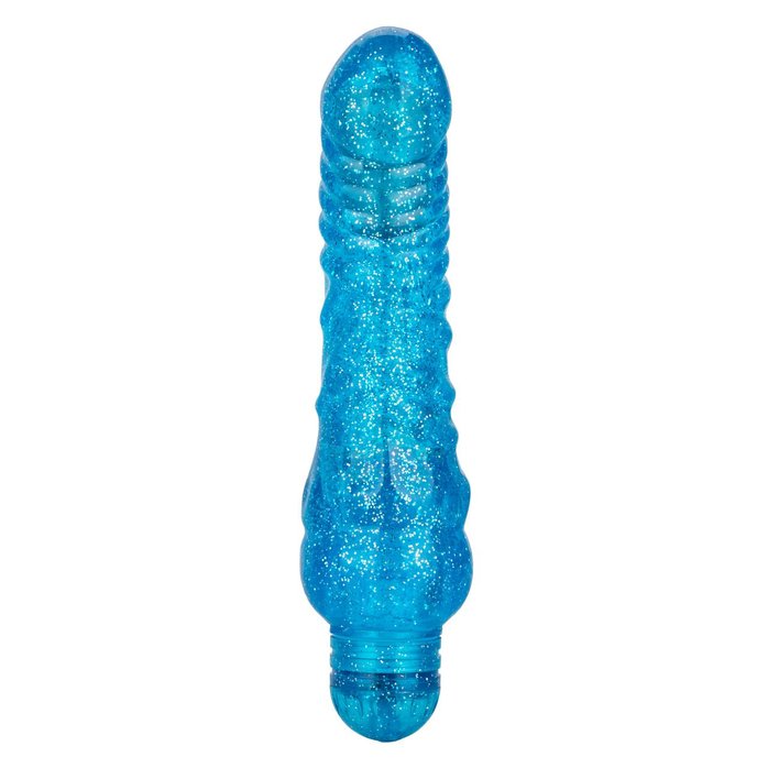 Синий вибратор-реалистик Sparkle Glitter Jack - 18,25 см - Sparkle. Фотография 2.