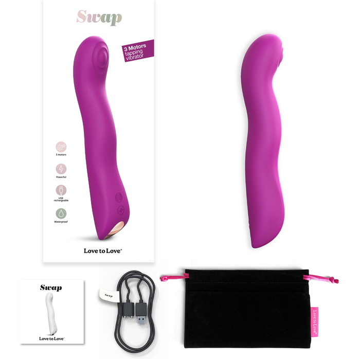 Лиловый вибратор с 3 моторами Swap. Фотография 6.