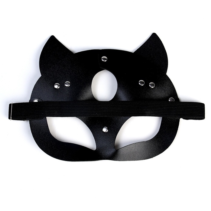 Оригинальная черная маска «Кошка» с ушками - Страна Карнавалия. Фотография 3.