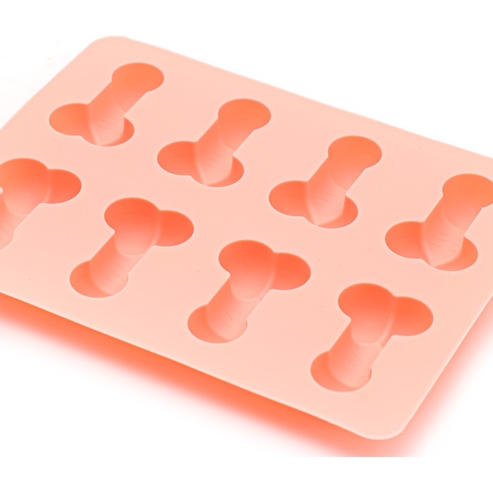 Розовая силиконовая форма с фаллосами - Оки-Чпоки. Фотография 2.