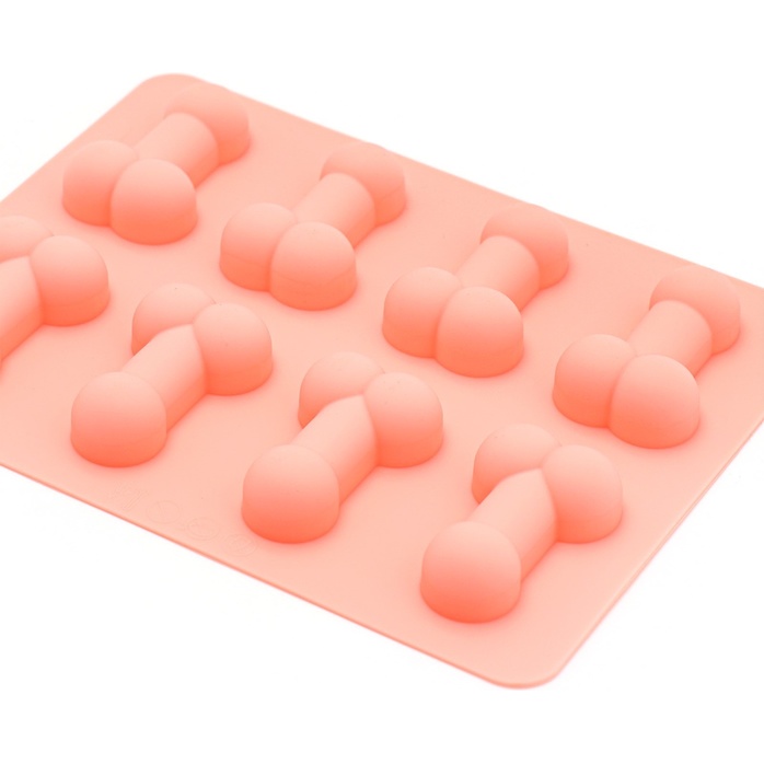 Розовая силиконовая форма с фаллосами - Оки-Чпоки