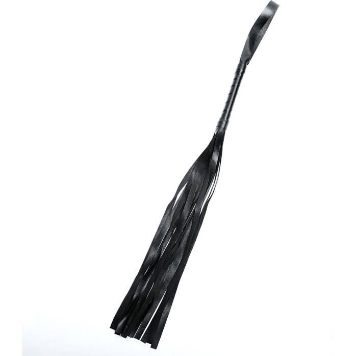 Черная плеть из эко-кожи с витой ручкой - 55 см - Оки-Чпоки. Фотография 2.