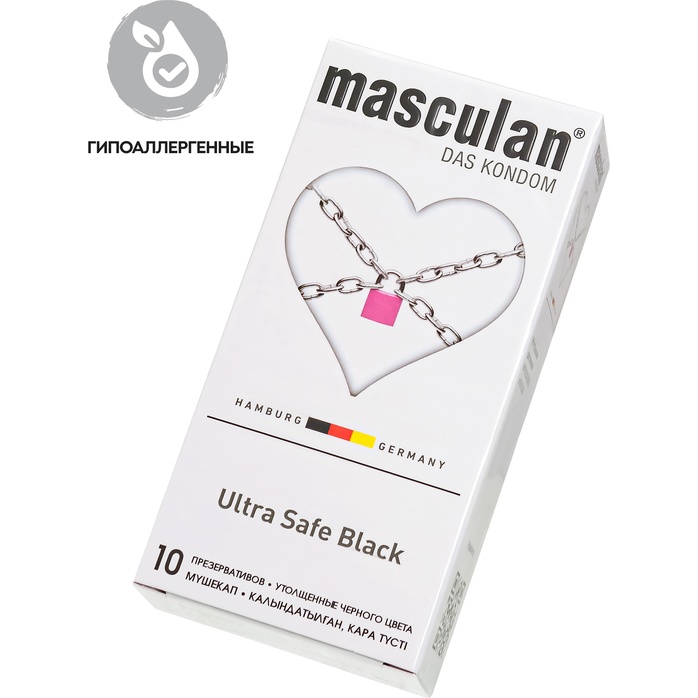 Ультрапрочные презервативы Masculan Ultra Safe Black - 10 шт. Фотография 2.