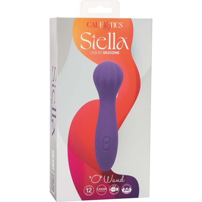 Фиолетовый вибромассажер Stella Liquid Silicone “O” Wand - 17,75 см - Stella. Фотография 4.