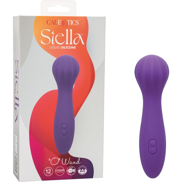 Фиолетовый вибромассажер Stella Liquid Silicone “O” Wand - 17,75 см - Stella. Фотография 10.