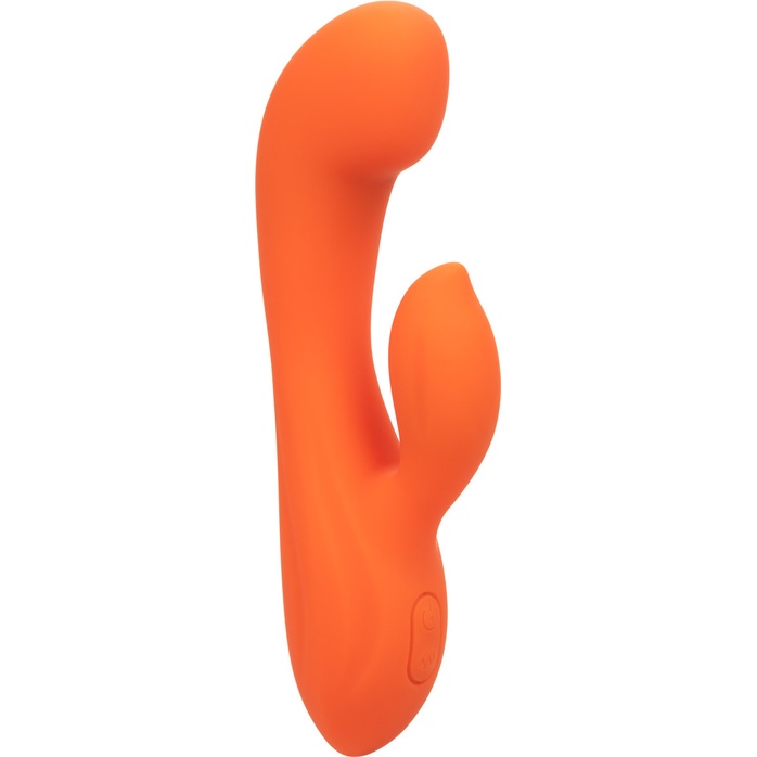 Оранжевый вибромассажер Stella Liquid Silicone Dual “G” - 17,75 см - Stella