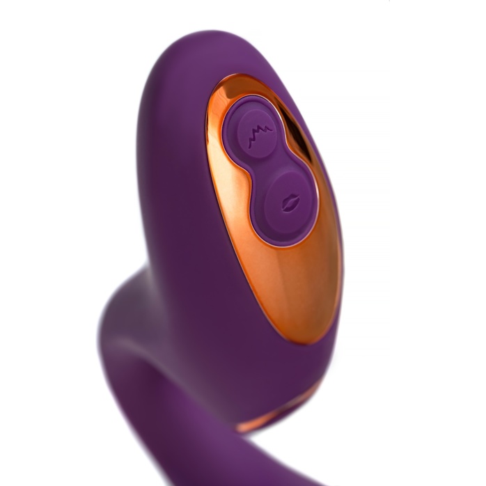 Фиолетовый вибромассажер с клиторальной стимуляцией Megam - L EROINA. Фотография 21.