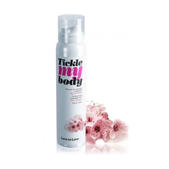 Массажная хрустящая пенка Tickle My Body Cherry Blossom с ароматом вишневого цвета - 150 мл