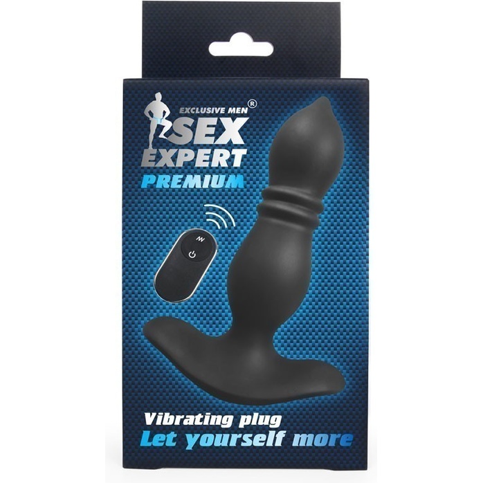 Черный анальный вибромассажер Sex Expert - 14,7 см - SEX EXPERT PREMIUM. Фотография 5.
