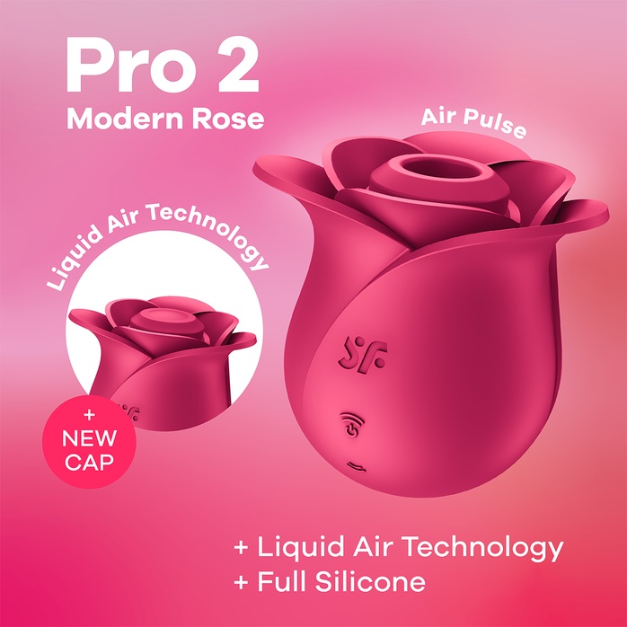 Ярко-розовый вакуум-волновой стимулятор Pro 2 Modern Blossom. Фотография 7.