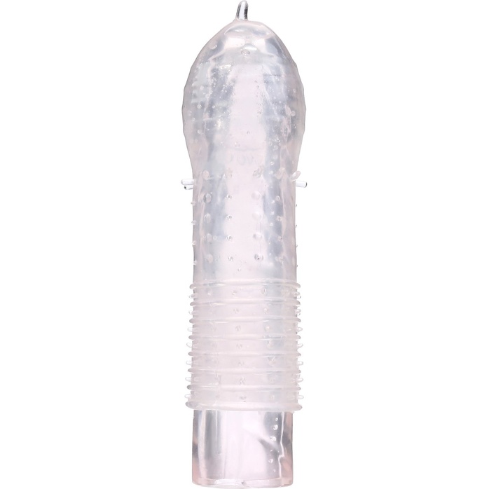Прозрачная массажная насадка на пенис с рельефом - 12,5 см - Оки-Чпоки