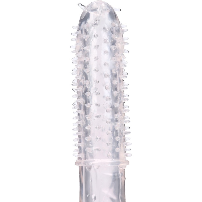 Прозрачная массажная насадка на пенис с усиками - 12,5 см - Оки-Чпоки