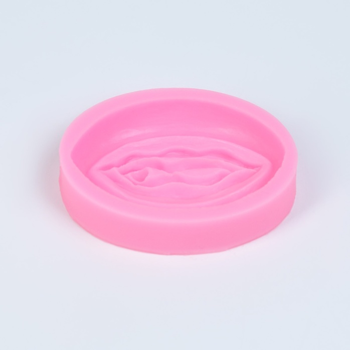 Розовая силиконовая форма в виде вульвы - Оки-Чпоки. Фотография 2.