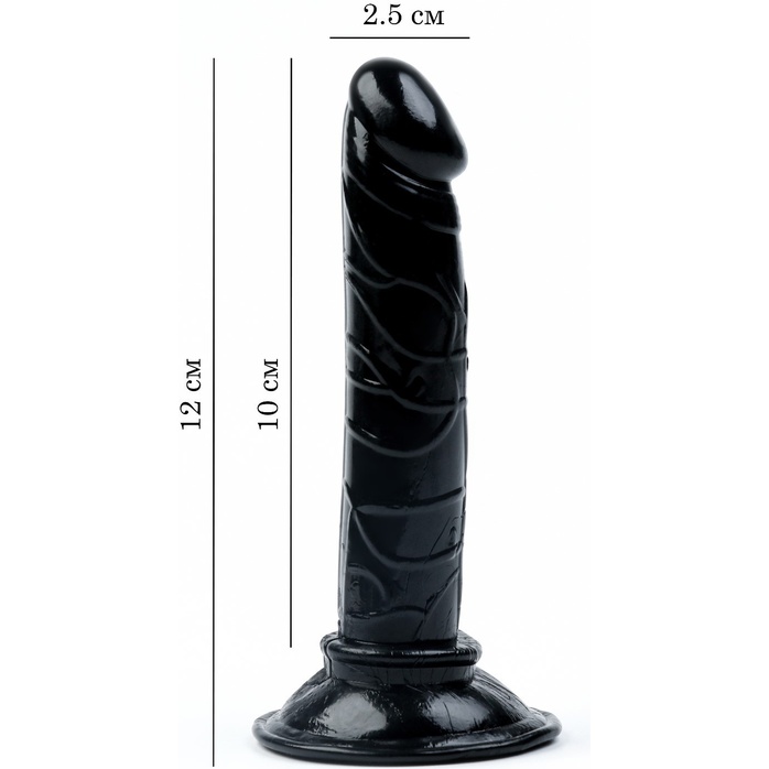 Черный анальный фаллоимитатор на присоске - 12 см - Оки-Чпоки. Фотография 5.