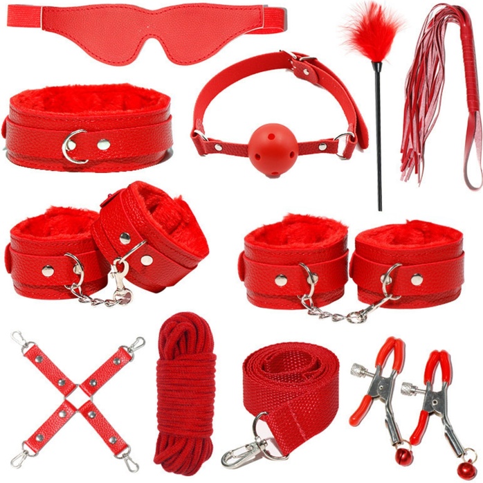 Красный БДСМ-набор «Оки-Чпоки» из 11 предметов - Оки-Чпоки