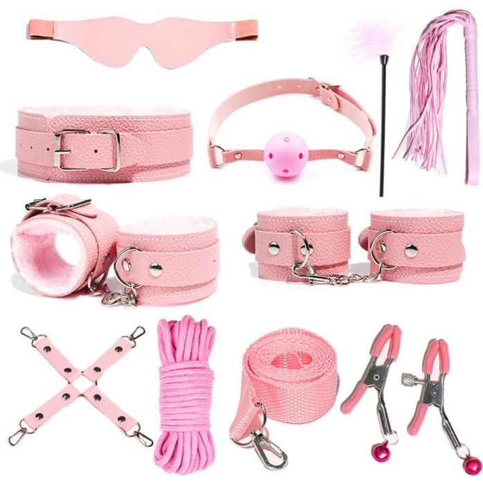 Розовый БДСМ-набор «Оки-Чпоки» из 11 предметов - Оки-Чпоки