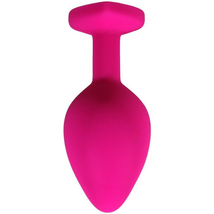 Розовая анальная пробка с кристаллом-сердечком - 7 см. Фотография 2.