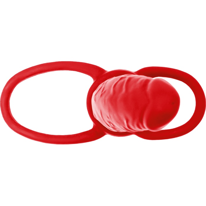 Красная насадка на пенис для двойного проникновения Black Red - 16,5 см - Black Red. Фотография 9.