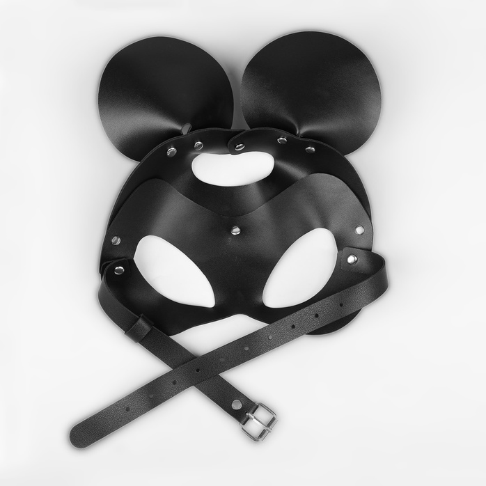 Пикантная черная маска «Озорная мышка» с заклепками - Страна Карнавалия. Фотография 4.