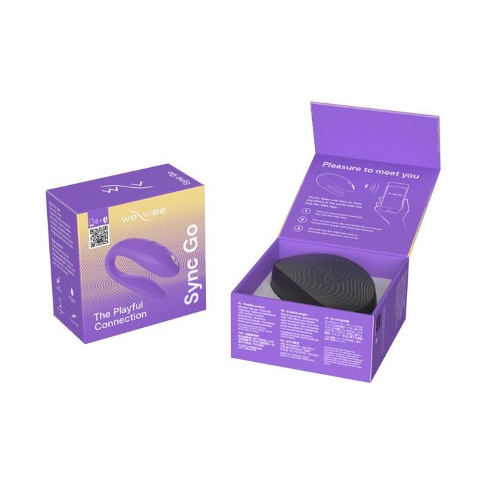 Фиолетовый вибромассажер для пар We-Vibe Sync Go. Фотография 4.