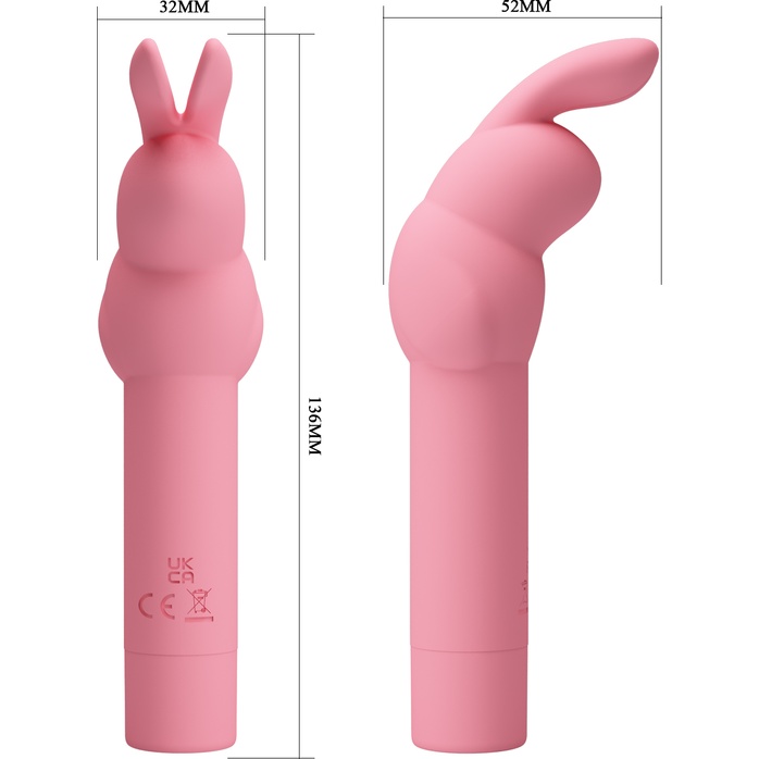 Нежно-розовый вибростимулятор в форме кролика Gerardo - Pretty Love. Фотография 5.