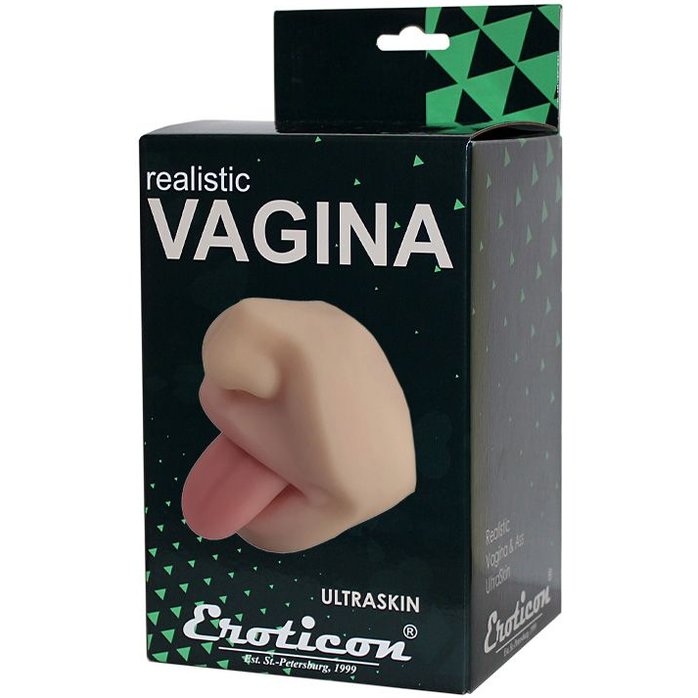 Телесный двусторонний мастурбатор - вагина и рот. Фотография 5.
